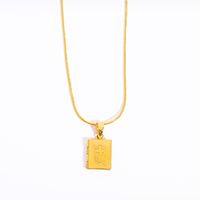 Style Vintage Style Simple Traverser Carré Le Cuivre Placage Sculpture Plaqué Or 18k Pendentif main image 5