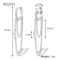 1 Pair Simple Style Commute Solid Color Plating Chain Inlay Sterling Silver Zircon 18k Gold Plated White Gold Plated Earrings sku image 1
