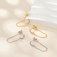 1 Piece Simple Style Commute Moon Plating Chain Inlay Sterling Silver Zircon 18k Gold Plated White Gold Plated Earrings main image 1