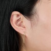 1 Piece Simple Style Commute Moon Plating Chain Inlay Sterling Silver Zircon 18k Gold Plated White Gold Plated Earrings main image 2