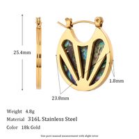 1 Pair Vintage Style Sector Plating Stainless Steel 18k Gold Plated Earrings main image 5