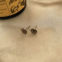 Retro Heart Shape Sterling Silver Inlay Zircon Drop Earrings 1 Pair sku image 1