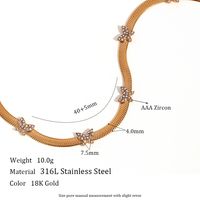 Elegant Vintage Style Butterfly Stainless Steel Plating Inlay Rhinestones 18k Gold Plated Necklace main image 5