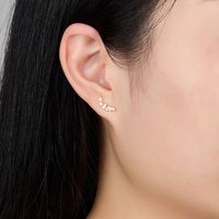 1 Pair Elegant Luxurious Solid Color Plating Inlay Sterling Silver Zircon 18k Gold Plated White Gold Plated Ear Studs main image 2