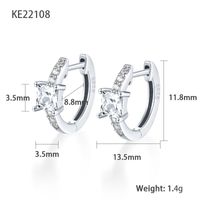 1 Pair Elegant Luxurious Square Plating Inlay Sterling Silver Zircon 18k Gold Plated White Gold Plated Hoop Earrings sku image 12