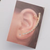 Simple Style Solid Color Alloy Inlay Rhinestones Women's Ear Clips Ear Studs main image 1