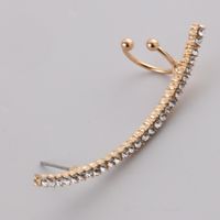 Simple Style Solid Color Alloy Inlay Rhinestones Women's Ear Clips Ear Studs main image 3