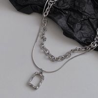 Hip-hop Streetwear Geometric Stainless Steel Titanium Steel Polishing Layered Necklaces Sweater Chain sku image 1