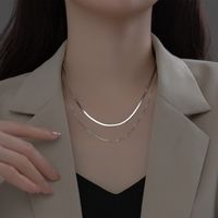 Simple Style Commute Solid Color Stainless Steel Titanium Steel Plating Necklace sku image 2