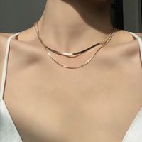 Simple Style Commute Solid Color Stainless Steel Titanium Steel Plating Necklace sku image 4