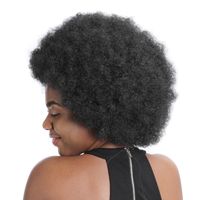 Femmes Exagéré Style Africain Fête Fil Haute Température Cheveux Courts Et Droits Perruques main image 3