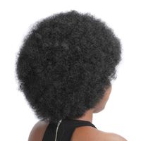 Femmes Exagéré Style Africain Fête Fil Haute Température Cheveux Courts Et Droits Perruques main image 4
