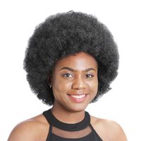 Femmes Exagéré Style Africain Fête Fil Haute Température Cheveux Courts Et Droits Perruques main image 5
