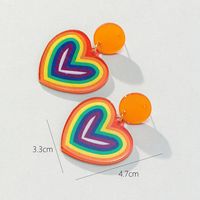 Korean Style Rainbow Heart Shape Arylic Women's Drop Earrings main image 5