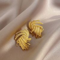 Retro Irregular Solid Color Alloy Plating Women's Ear Studs 1 Pair main image 6