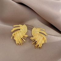 Retro Irregular Solid Color Alloy Plating Women's Ear Studs 1 Pair main image 4