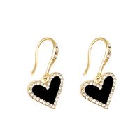 Retro Heart Shape Alloy Enamel Inlay Rhinestones Women's Drop Earrings 1 Pair main image 3