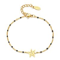 Casual Simple Style Starfish Stainless Steel Enamel Plating Hollow Out Bracelets sku image 1