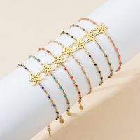 Casual Simple Style Starfish Stainless Steel Enamel Plating Hollow Out Bracelets main image 1