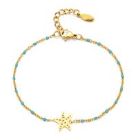 Casual Simple Style Starfish Stainless Steel Enamel Plating Hollow Out Bracelets main image 3