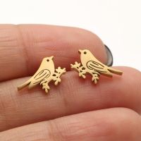 1 Pair Simple Style Bird Plating Stainless Steel 18k Gold Plated Ear Studs main image 5