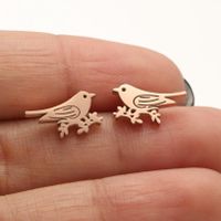 1 Pair Simple Style Bird Plating Stainless Steel 18k Gold Plated Ear Studs sku image 3