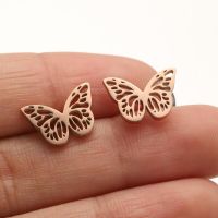 1 Pair Simple Style Butterfly Plating Hollow Out Stainless Steel Ear Studs sku image 6