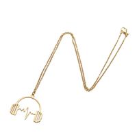 Retro Punk Electrocardiogram Headset 201 Stainless Steel Plating Hollow Out 18K Gold Plated Women'S Pendant Necklace main image 2