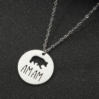201 Stainless Steel MAMA Simple Style Irregular Plating Hollow Out Letter Bear Pendant Necklace main image 2