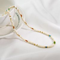 Casual Ethnic Style Round Stainless Steel Natural Stone Crystal Beaded Plating Necklace main image 5