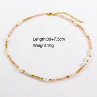 Casual Vacation Round Stainless Steel Beaded Freshwater Pearl Beaded Plating Necklace sku image 2