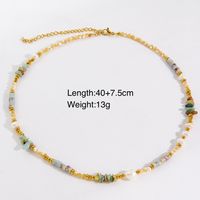 Casual Simple Style Multicolor Natural Stone Freshwater Pearl Shell Beaded Handmade Plating Necklace main image 5