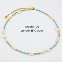 Casual Vacation Round Stainless Steel Beaded Freshwater Pearl Beaded Plating Necklace sku image 2