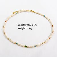 Casual Simple Style Multicolor Natural Stone Freshwater Pearl Shell Beaded Handmade Plating Necklace sku image 12