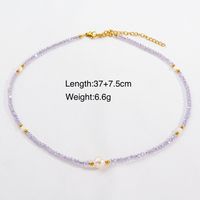 Casual Simple Style Multicolor Natural Stone Freshwater Pearl Shell Beaded Handmade Plating Necklace sku image 3