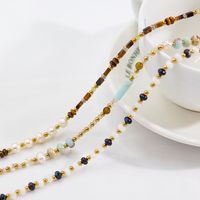 Simple Style Commute Round Natural Stone Freshwater Pearl Shell Beaded Plating Necklace main image 4
