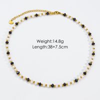 Simple Style Commute Round Natural Stone Freshwater Pearl Shell Beaded Plating Necklace sku image 1