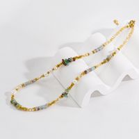 Modern Style Geometric Natural Stone Freshwater Pearl Plating Necklace main image 3