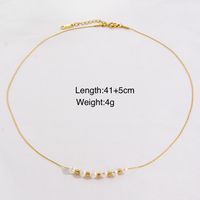 304 Stainless Steel Freshwater Pearl 14K Gold Plated Simple Style Plating Solid Color Necklace sku image 1
