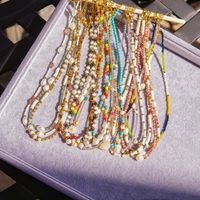 Casual Simple Style Multicolor Natural Stone Freshwater Pearl Shell Beaded Handmade Plating Necklace main image 4