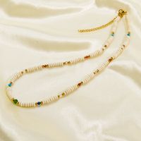 Casual Ethnic Style Round Stainless Steel Natural Stone Crystal Beaded Plating Necklace main image 2