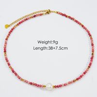 Casual Simple Style Multicolor Natural Stone Freshwater Pearl Shell Beaded Handmade Plating Necklace main image 3