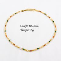 Casual Simple Style Multicolor Natural Stone Freshwater Pearl Shell Beaded Handmade Plating Necklace sku image 22