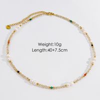 Casual Simple Style Multicolor Natural Stone Freshwater Pearl Shell Beaded Handmade Plating Necklace sku image 20