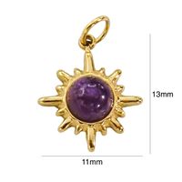1 Piece 304 Stainless Steel Natural Stone 14K Gold Plated Star sku image 3