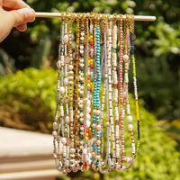 Casual Simple Style Multicolor Natural Stone Freshwater Pearl Shell Beaded Handmade Plating Necklace main image 2