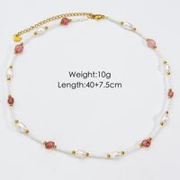 Casual Vacation Round Stainless Steel Beaded Freshwater Pearl Beaded Plating Necklace sku image 4