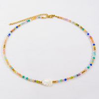 Vacation Simple Style Leaves Natural Stone Opal Shell Beaded Handmade Necklace main image 5