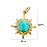 1 Piece 304 Stainless Steel Natural Stone 14K Gold Plated Star sku image 2