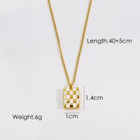 Modern Style Plaid Stainless Steel Plating Pendant Necklace main image 3